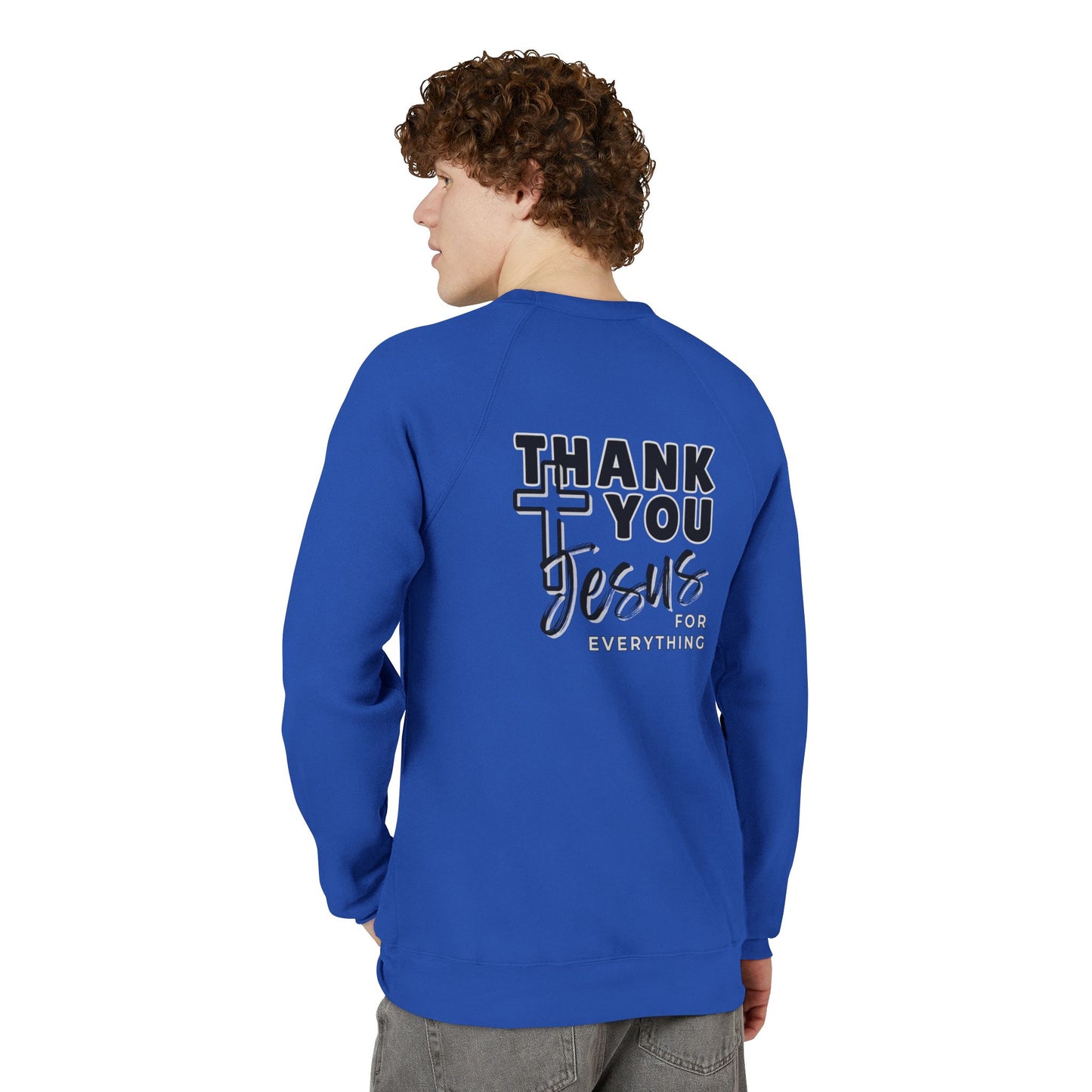 Cross Thank You Jesus Sweatshirt - Soft Bella-Canvas Faith Christian Crewneck