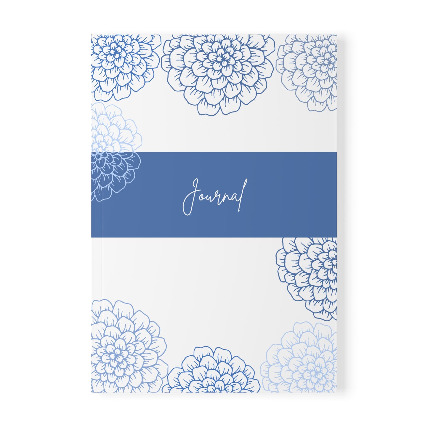 Blue Floral Journal Notebook — A5 Softcover