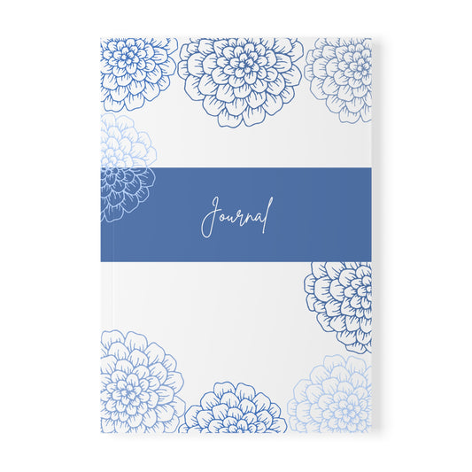 Blue Floral Journal Notebook — A5 Softcover