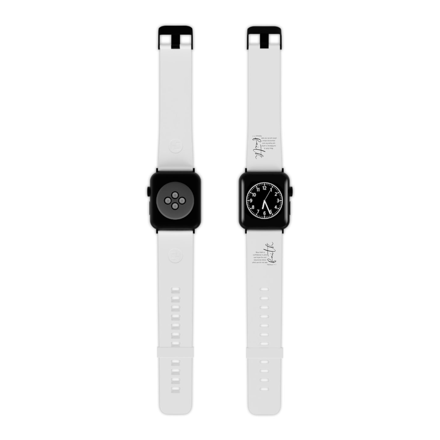 Hebrews 11:1 Faith Scripture  Apple Watch Band for Apple Watch | White Silicone
