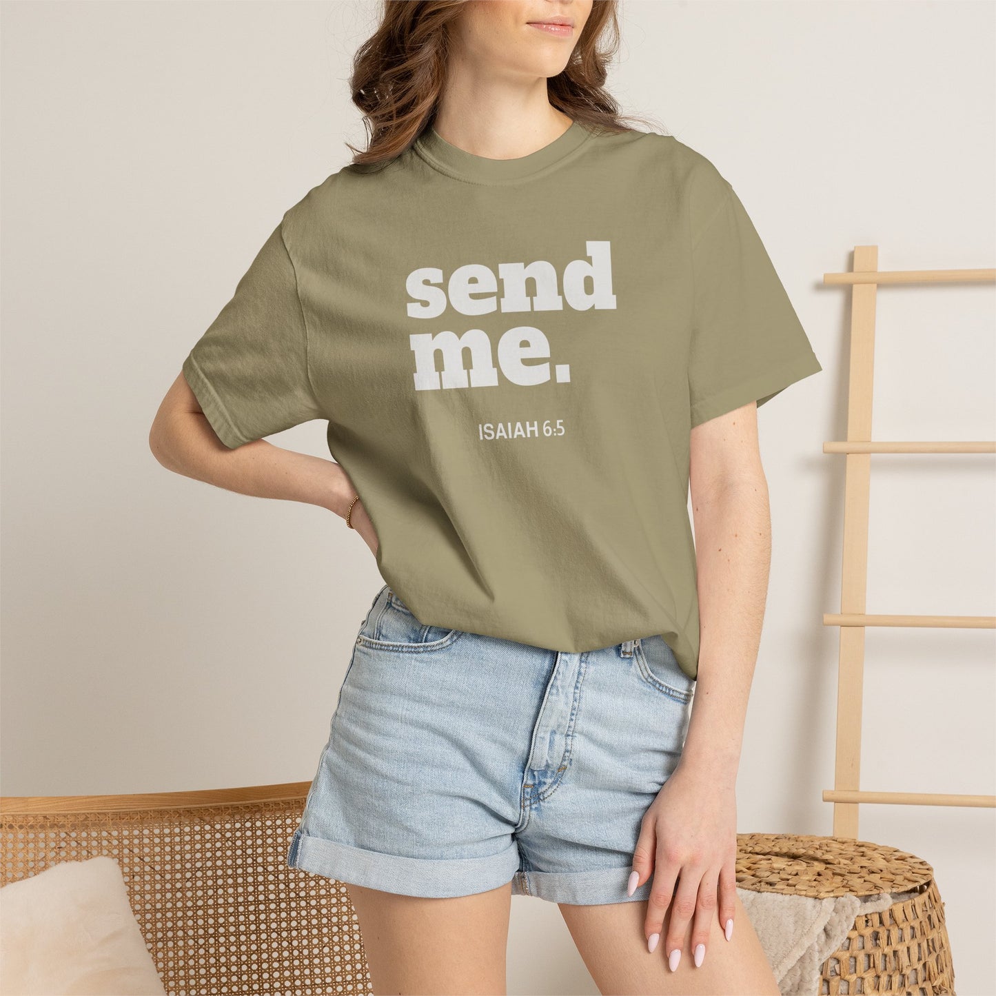 Send Me Isaiah 6:8 Graphic Comfort Colors T-shirt | Faith Inspired Christian Tee