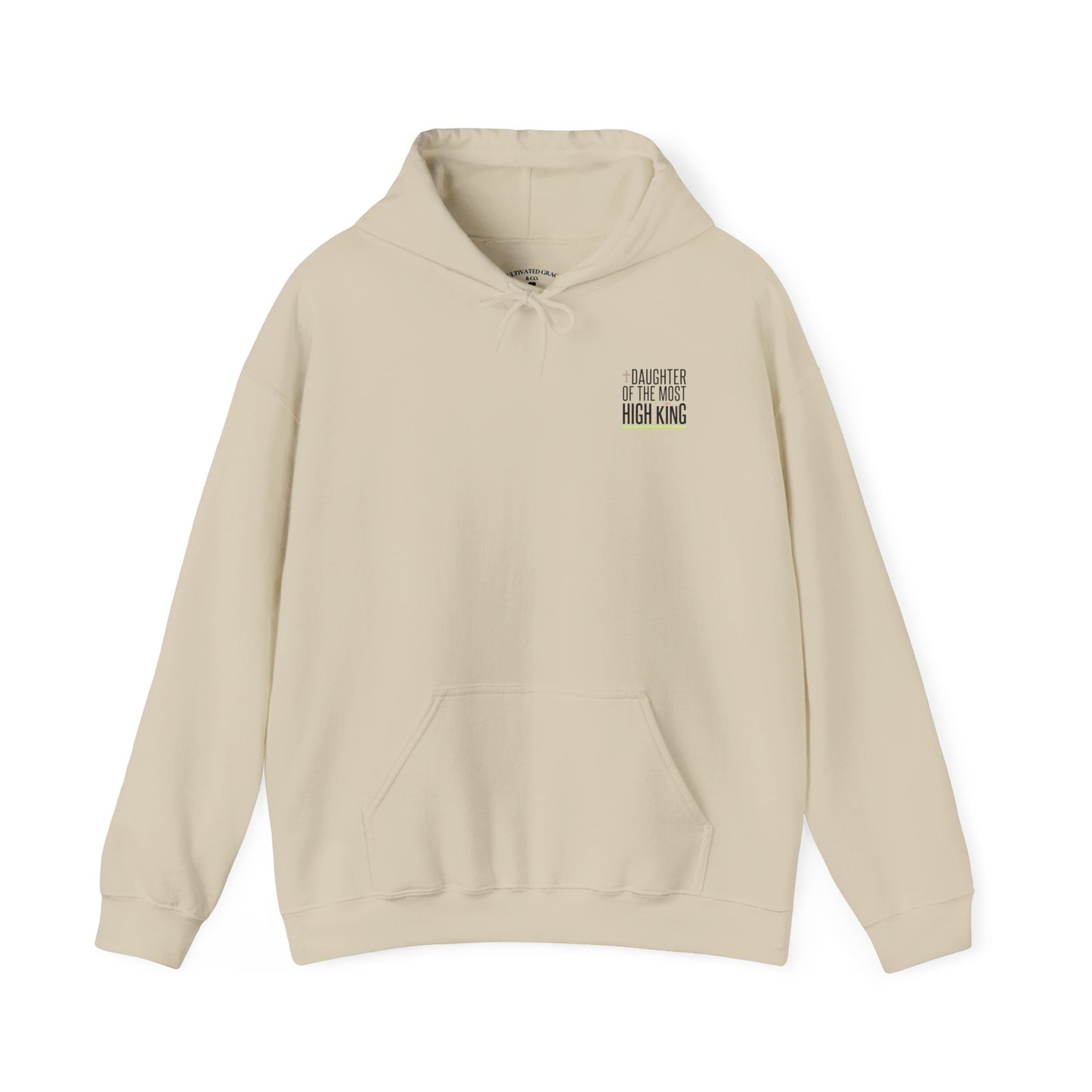 Daughter of the Most High King Hoodie | Faith-Forward Minimalist Christian Apparel