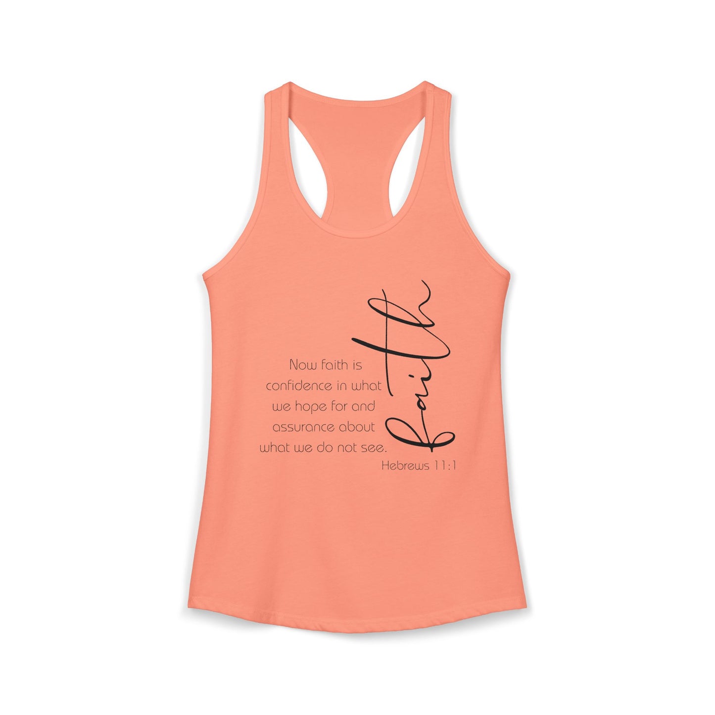 Hebrews 11:1 Faith Scripture Racerback Tank | Women's Inspirational Verse