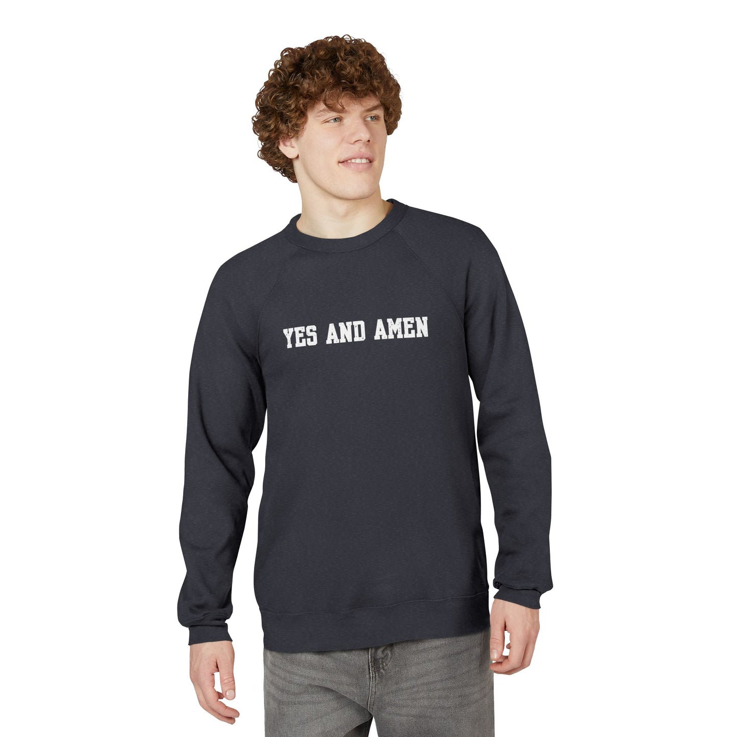 Yes And Amen Sweatshirt | Religious Faith Typography, Minimal Christian Crewneck