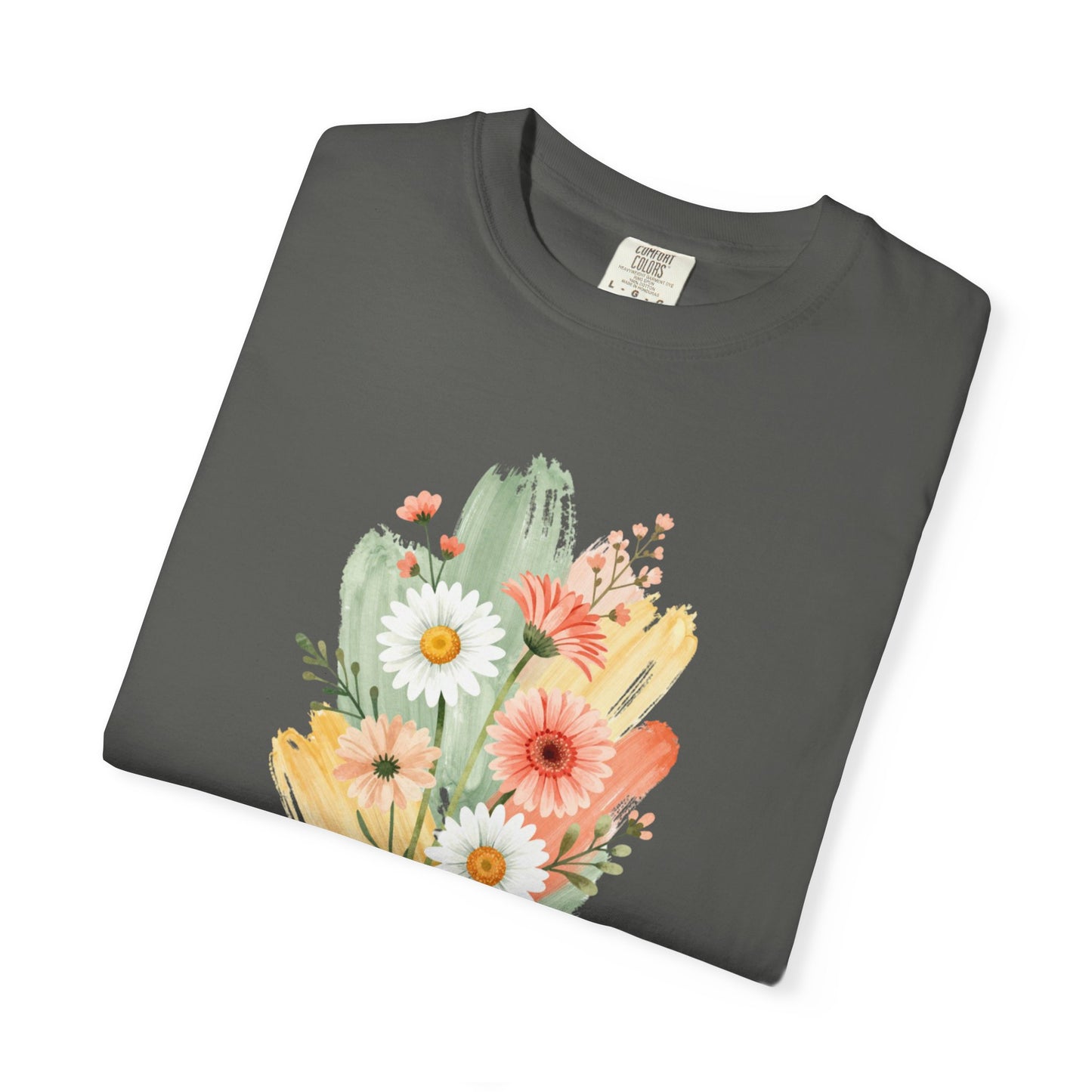Watercolor Flowers Graphic Garment-Dyed T-shirt