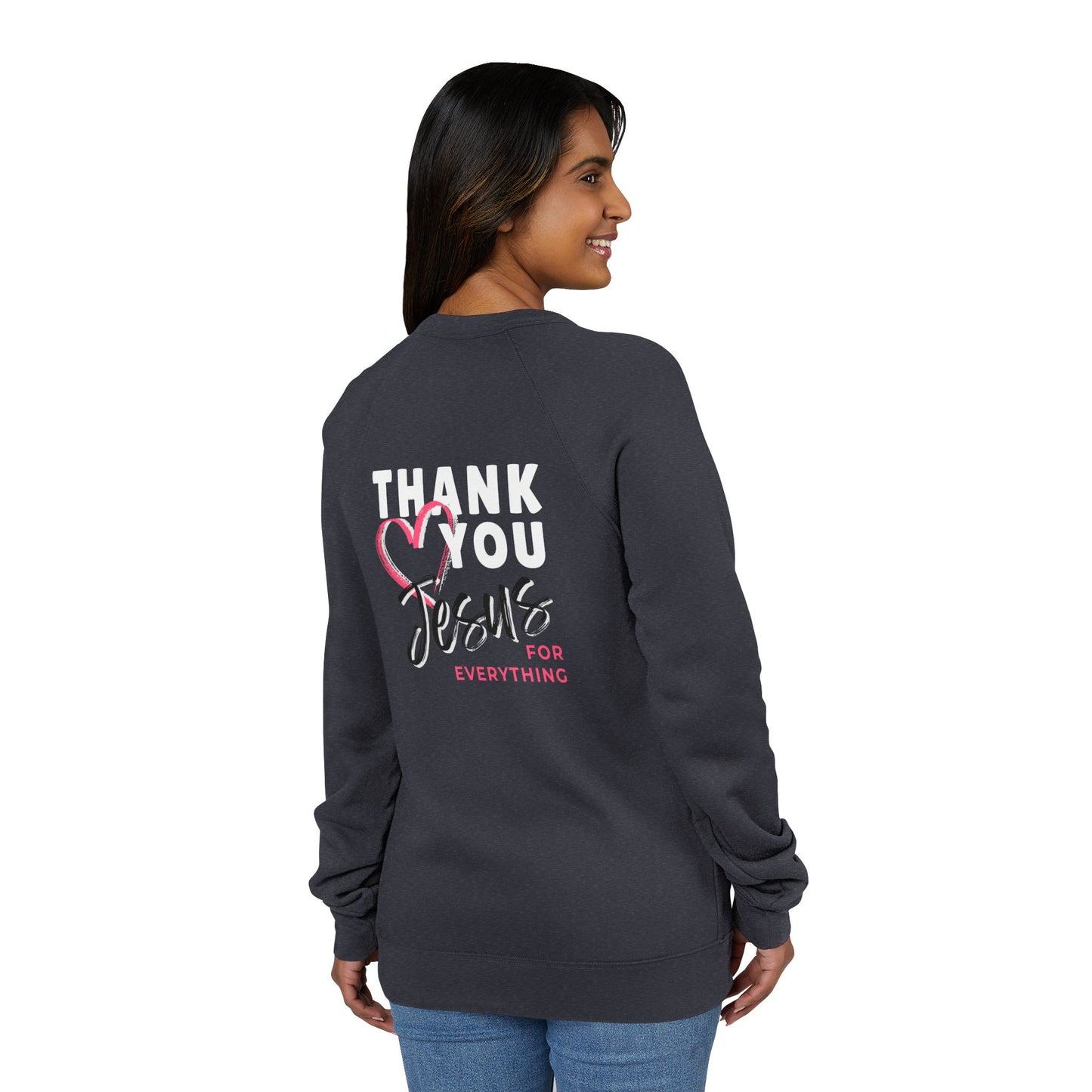 Heart Thank You Jesus Sweatshirt - Cozy Soft Bella-Canvas Faith Christian Crewneck