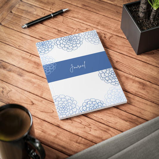 Blue Floral Journal Notebook — A5 Softcover