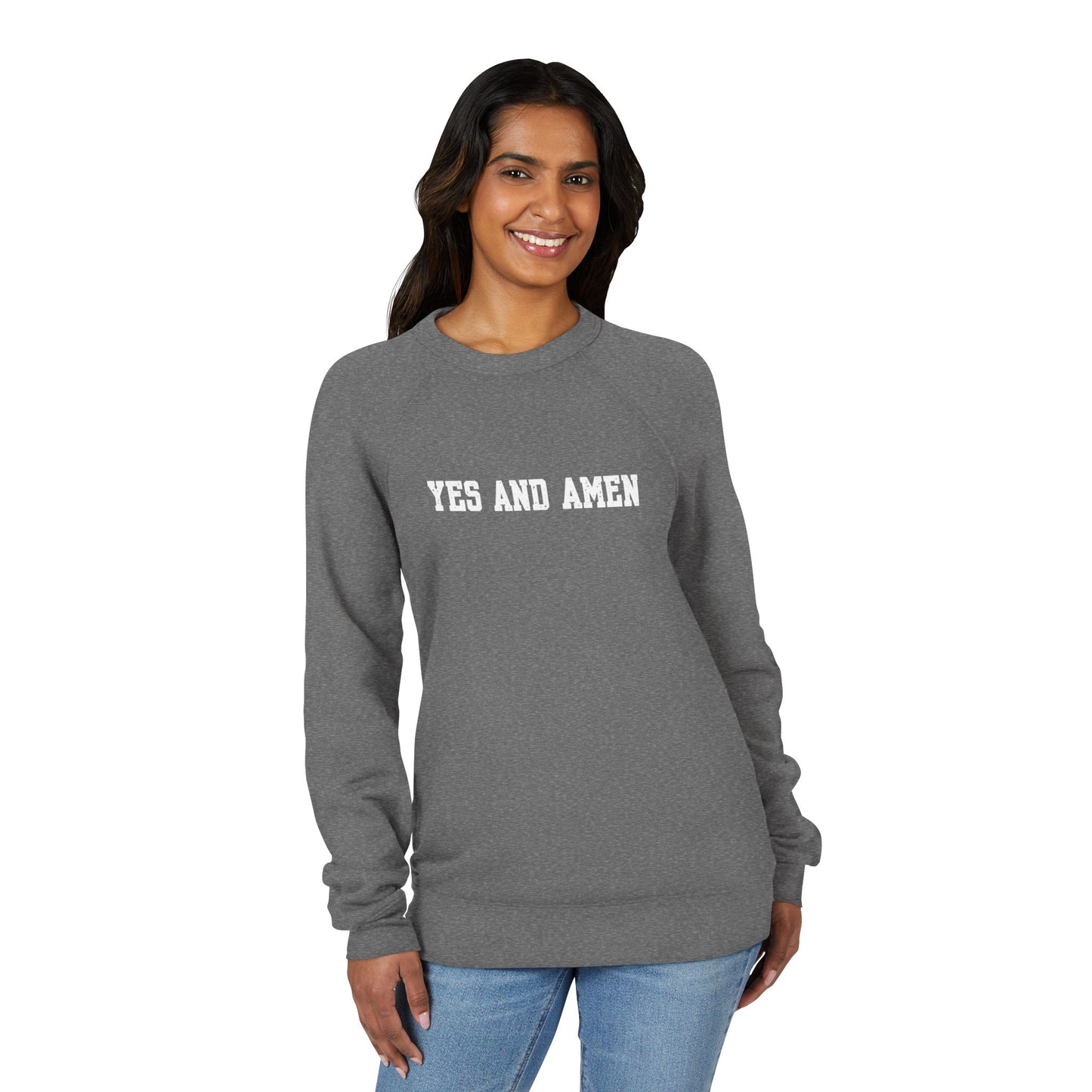 Yes And Amen Sweatshirt | Religious Faith Typography, Minimal Christian Crewneck