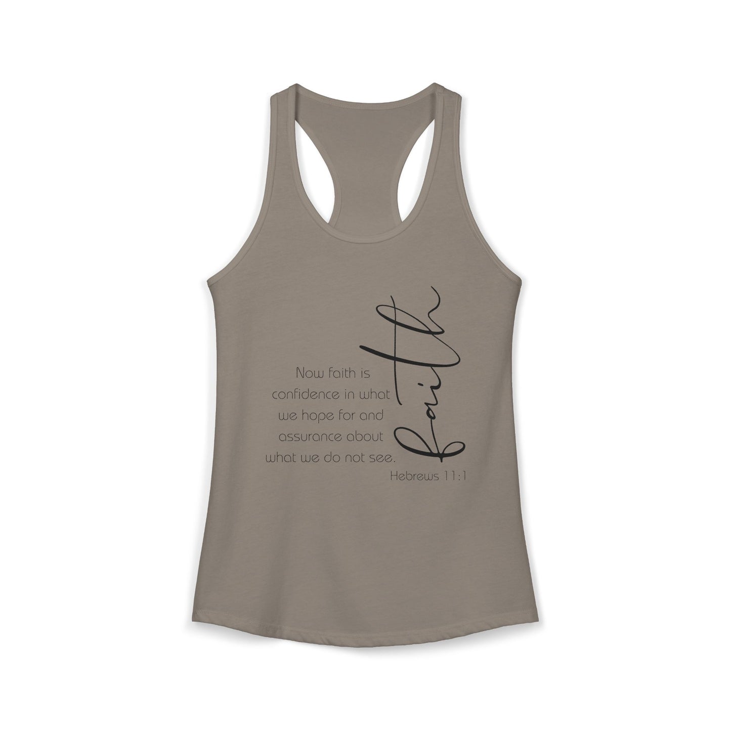 Hebrews 11:1 Faith Scripture Racerback Tank | Women's Inspirational Verse