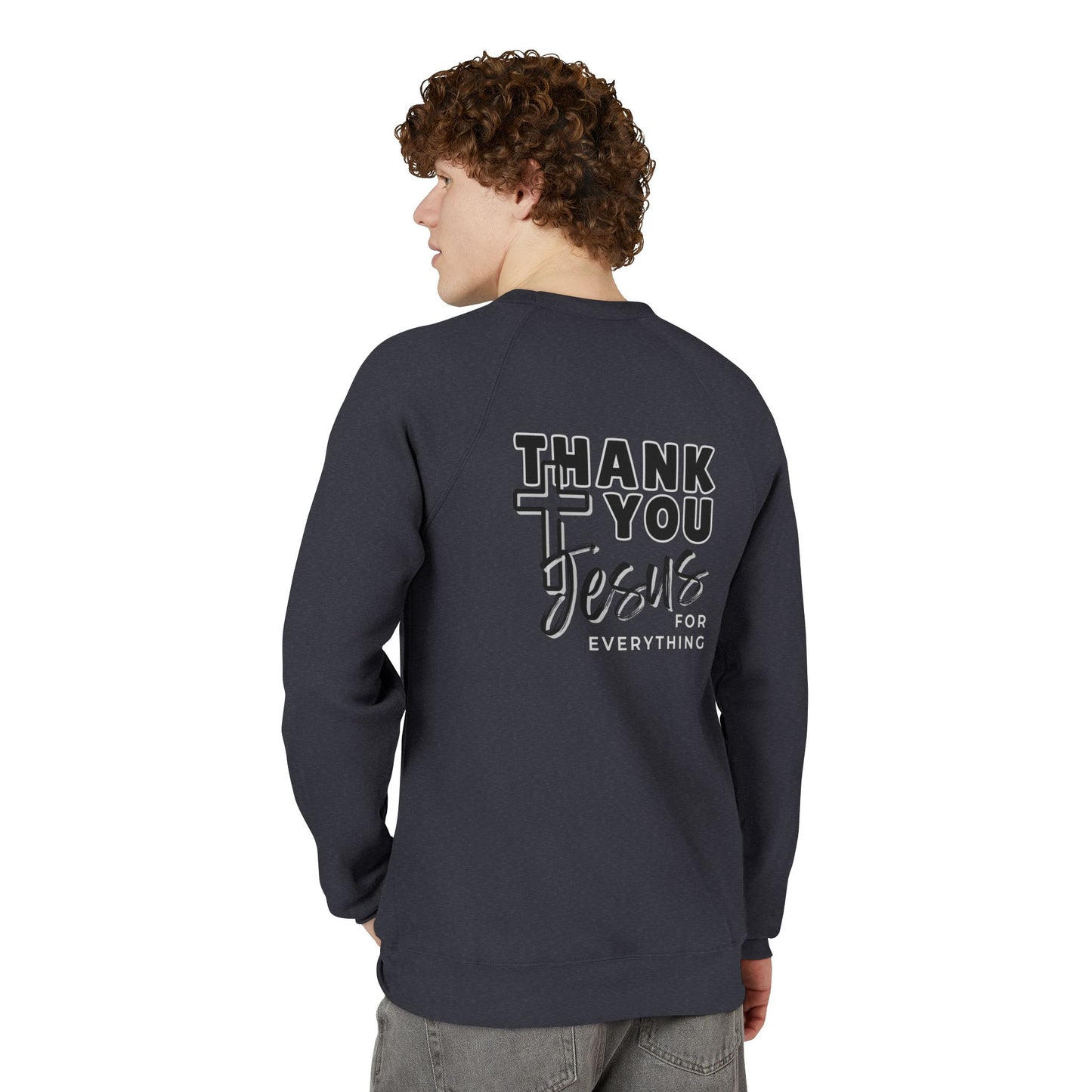 Cross Thank You Jesus Sweatshirt - Soft Bella-Canvas Faith Christian Crewneck