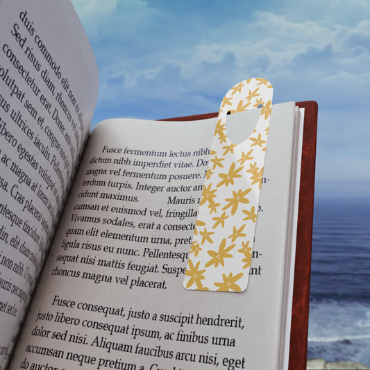 Yellow Daisy Floral Bookmark – Slim Metal Page Marker