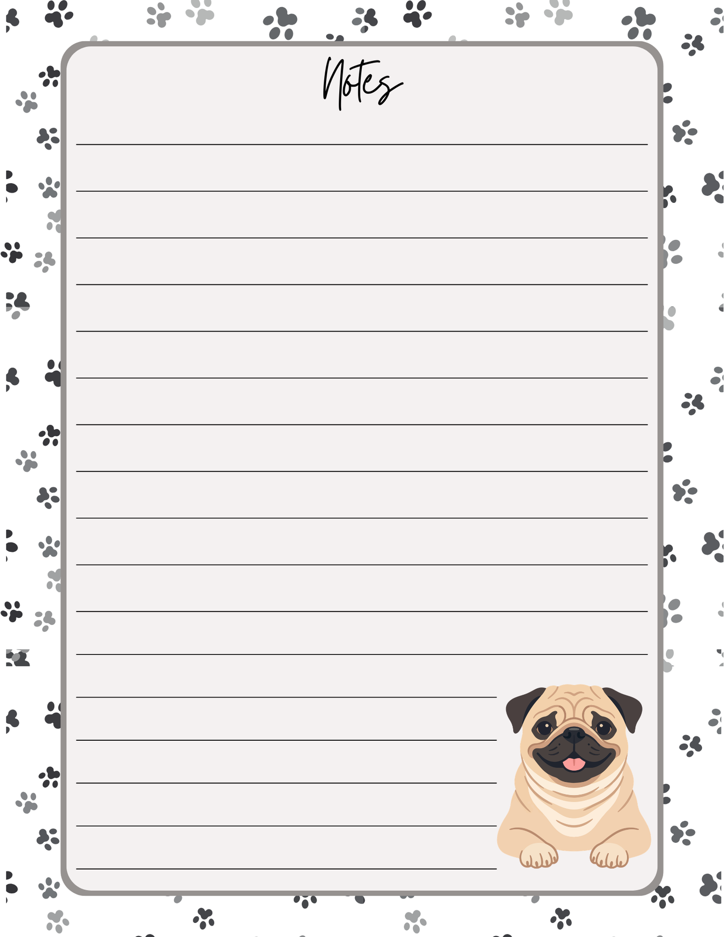 Dog Lovers Notepad