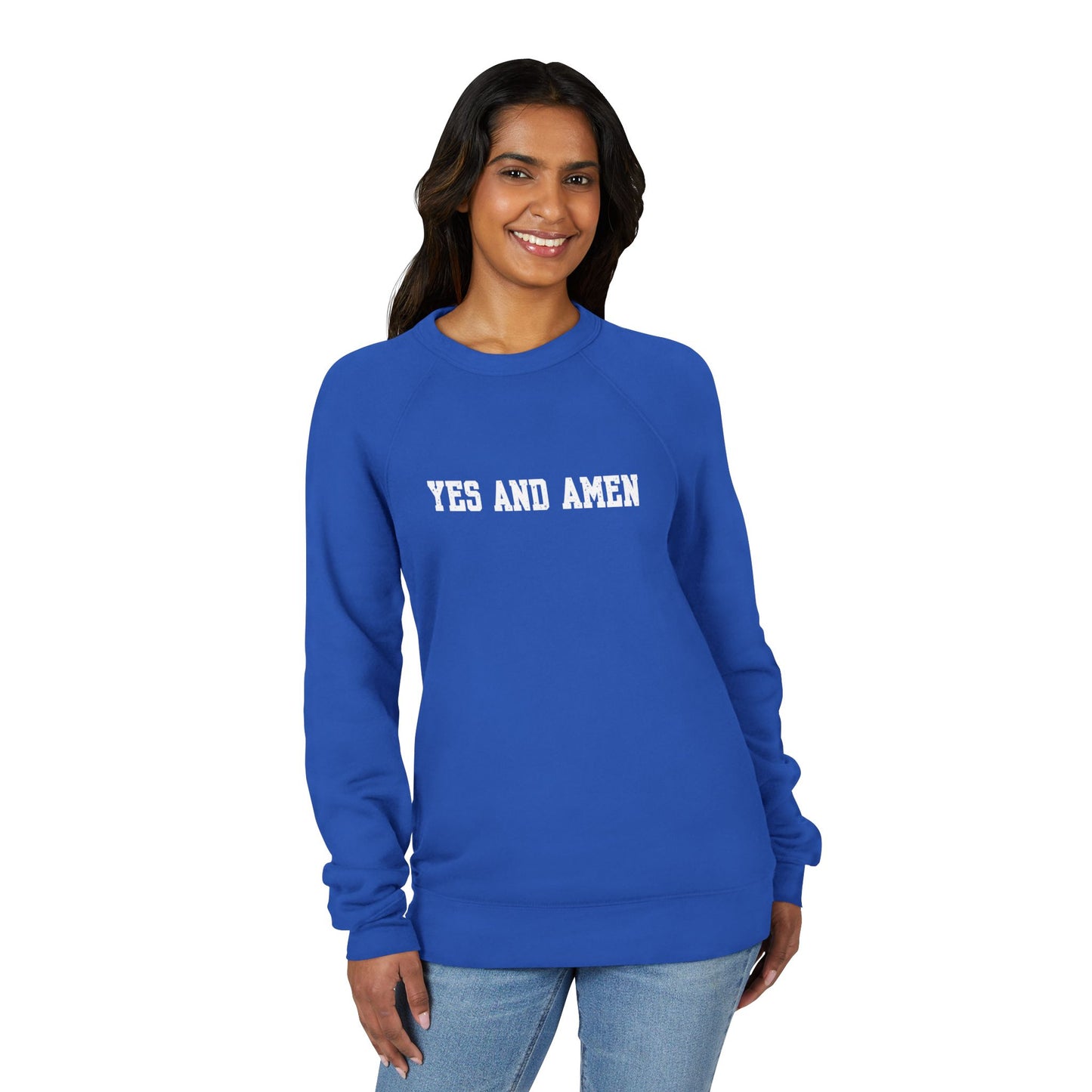 Yes And Amen Sweatshirt | Religious Faith Typography, Minimal Christian Crewneck