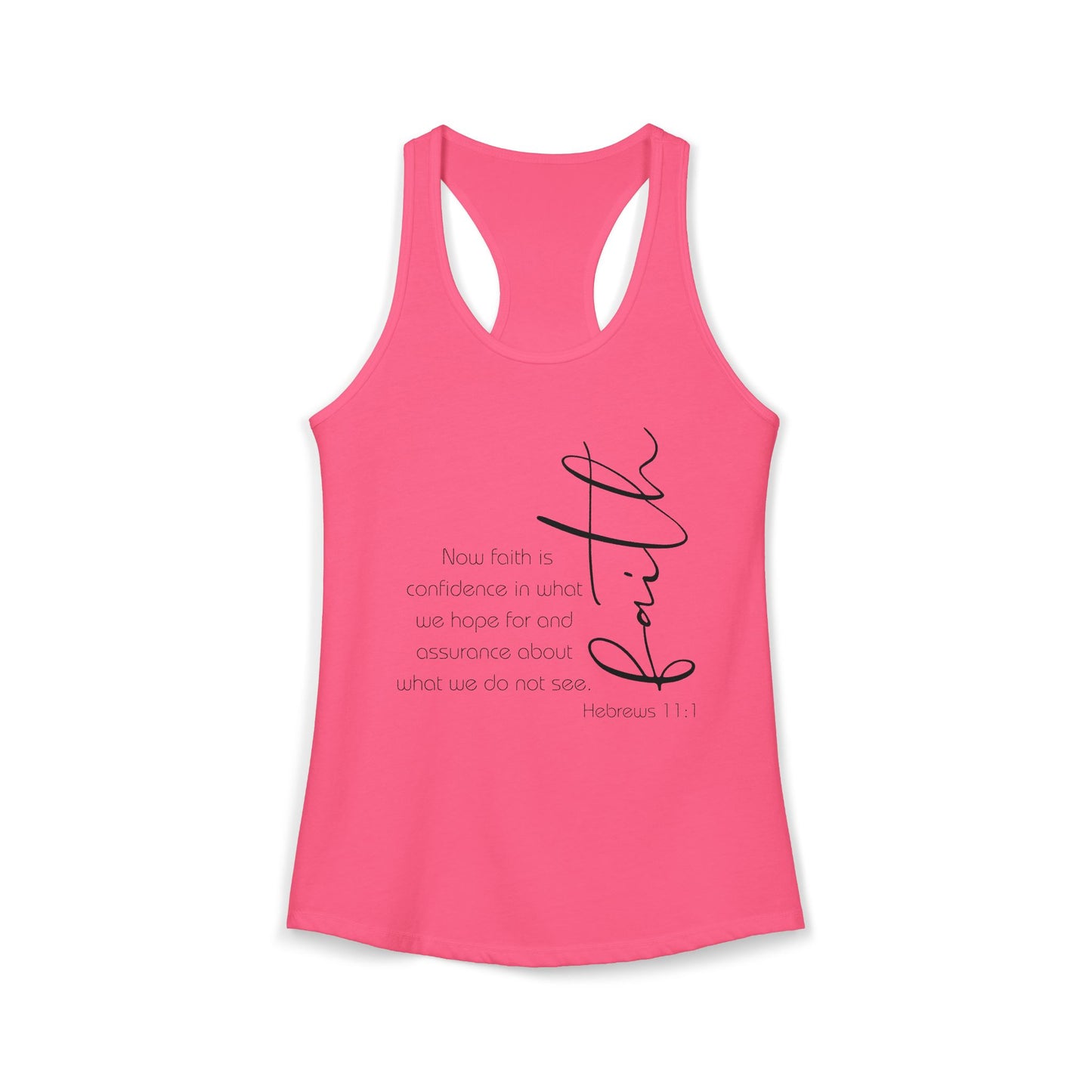 Hebrews 11:1 Faith Scripture Racerback Tank | Women's Inspirational Verse