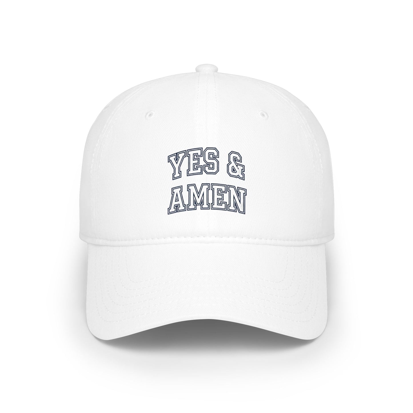 Yes & Amen Baseball Cap — Embroidered Faith Red Low Profile Hat