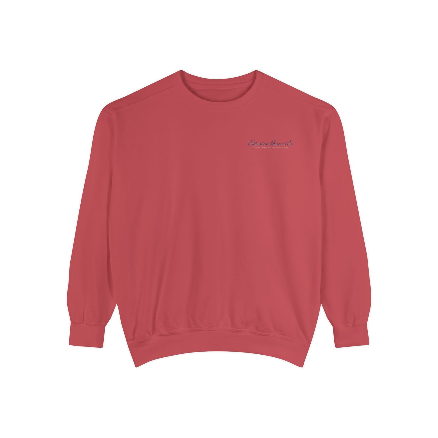 Script Cultivated Grace Co. Logo Sweatshirt — Comfort Colors Garment-Dyed Crewneck