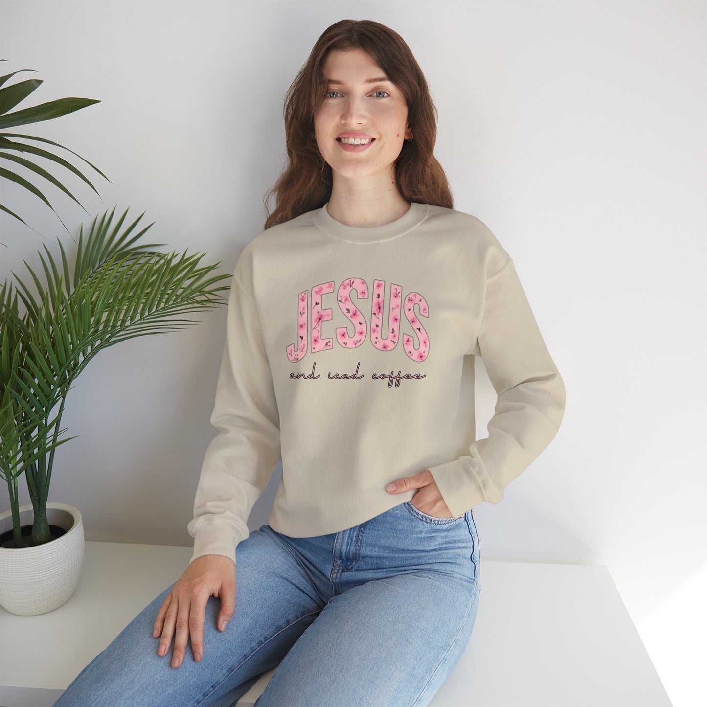Jesus and Iced Coffee Crewneck Sweatshirt