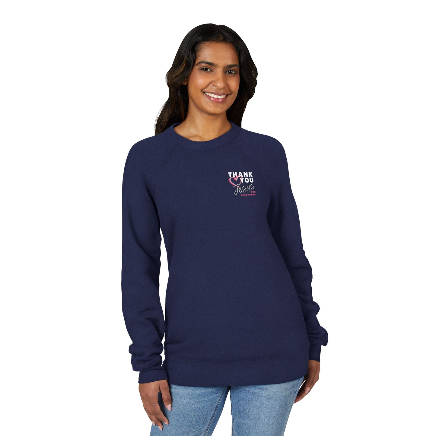 Heart Thank You Jesus Sweatshirt - Cozy Soft Bella-Canvas Faith Christian Crewneck