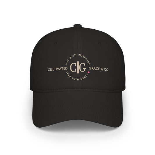 Cultivated Grace Co. Baseball Cap — "Live With Intention, Lead With Grace"