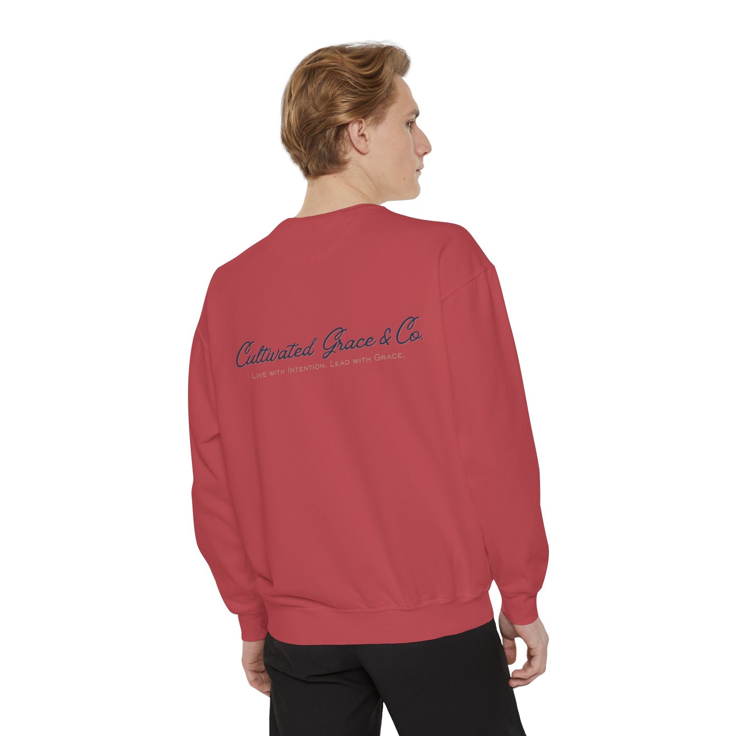 Script Cultivated Grace Co. Logo Sweatshirt — Comfort Colors Garment-Dyed Crewneck