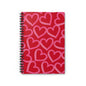 Red & Pink Tossed Hearts Spiral Notebook | Ruled Journal
