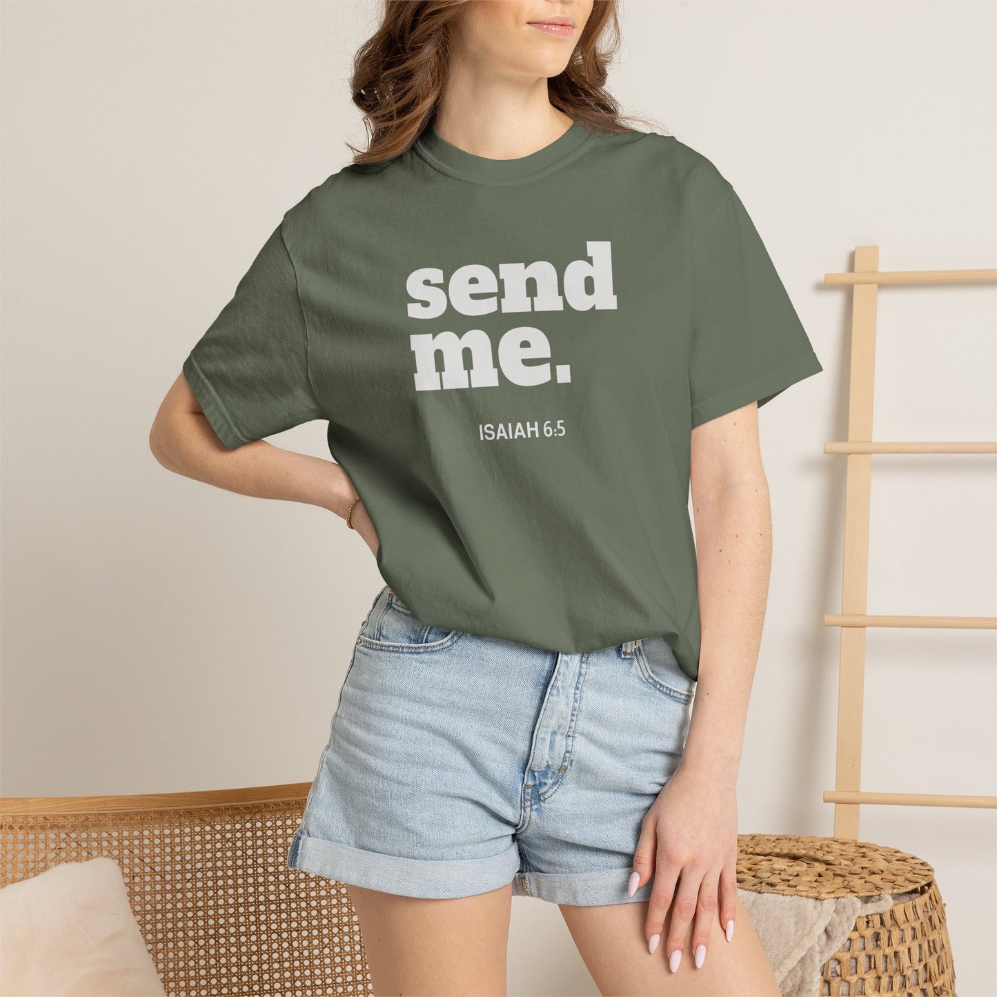 Send Me Isaiah 6:8 Graphic Comfort Colors T-shirt | Faith Inspired Christian Tee