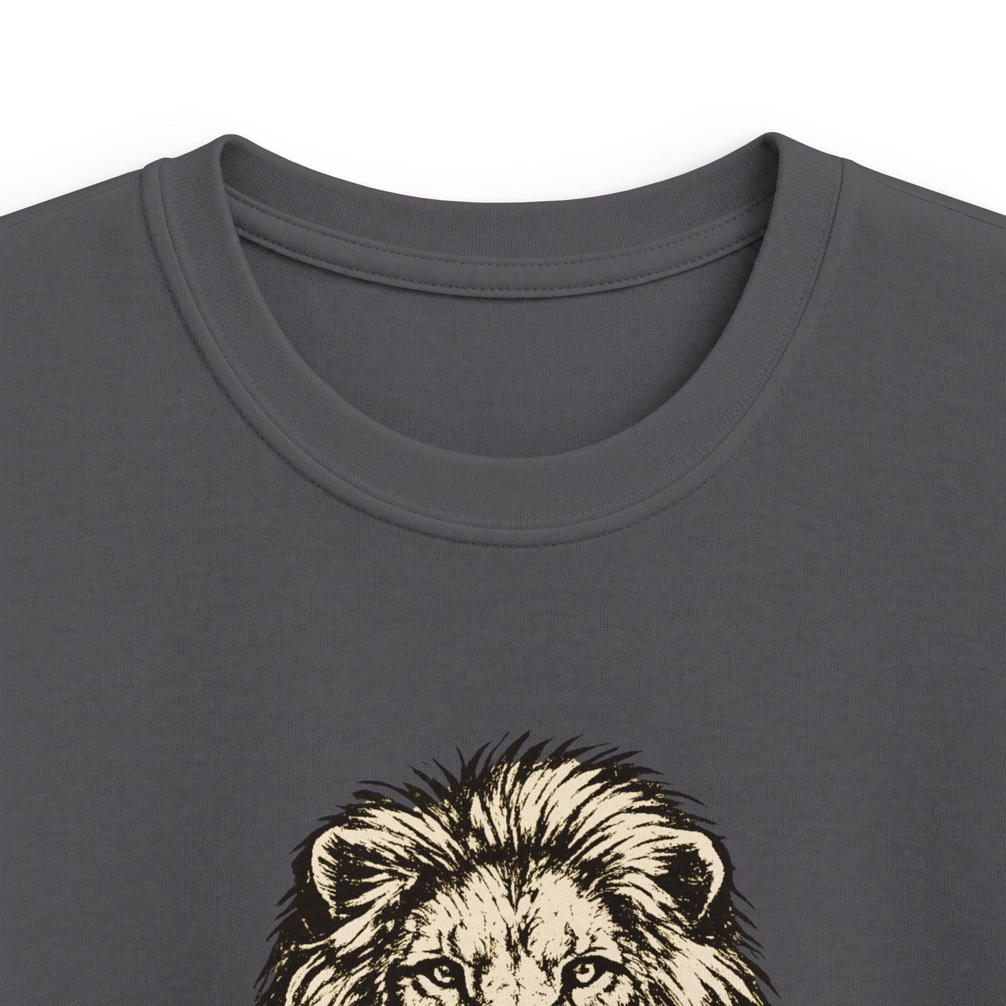 Kids Tee — 'Be Strong and Courageous' Lion Graphic
