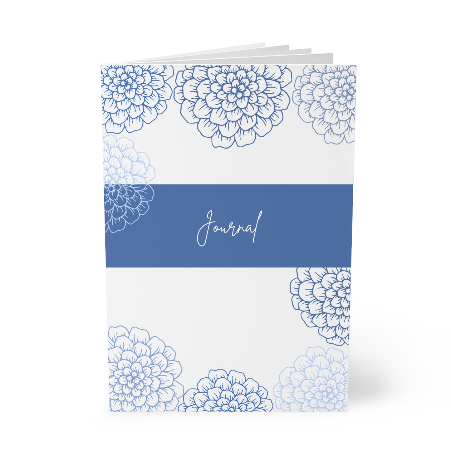 Blue Floral Journal Notebook — A5 Softcover