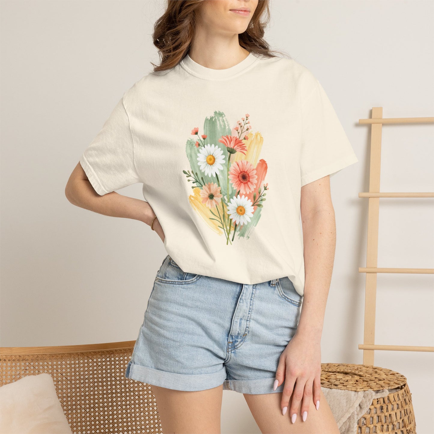 Watercolor Floral Graphic T-Shirt | Comfort Colors