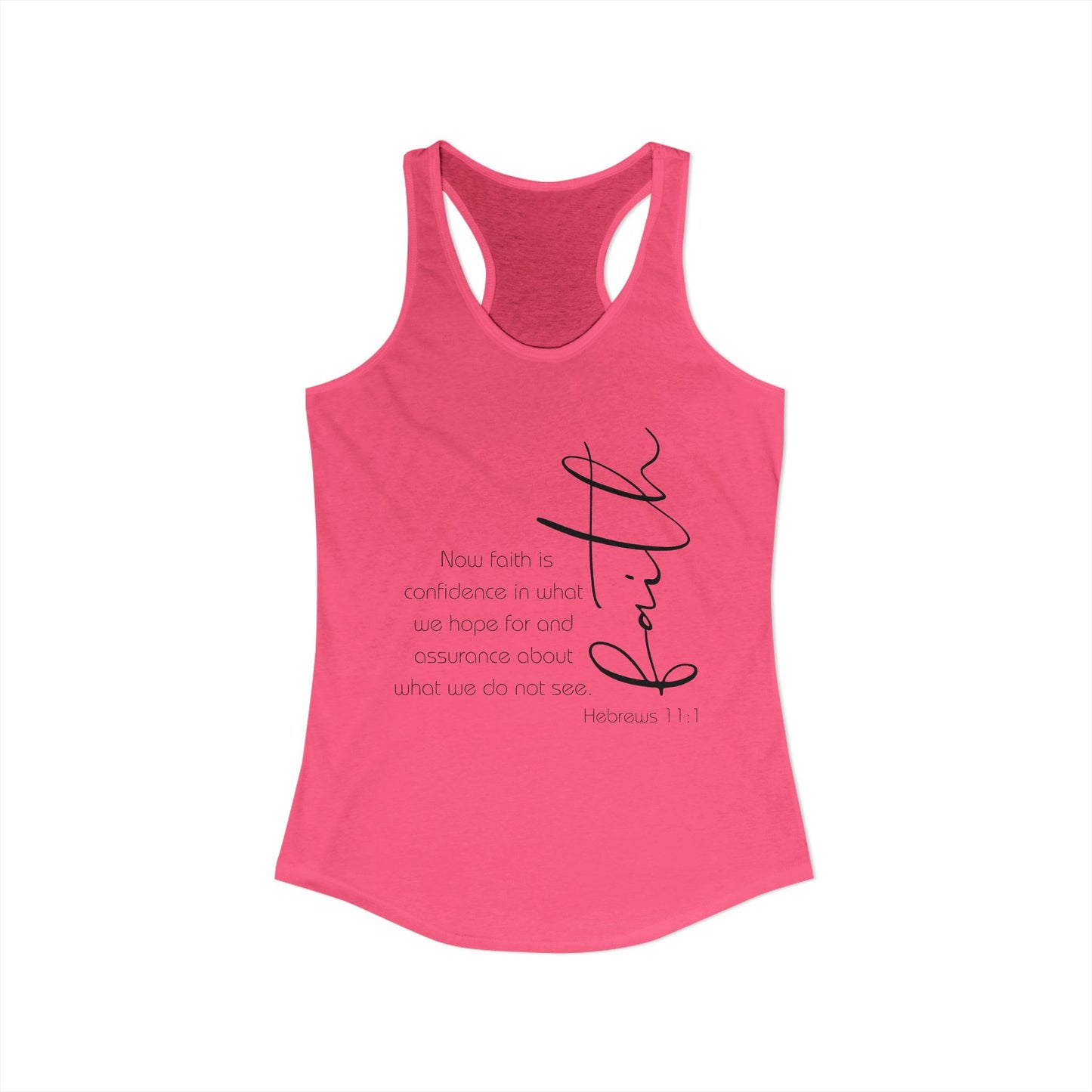 Hebrews 11:1 Faith Scripture Racerback Tank | Women's Inspirational Verse