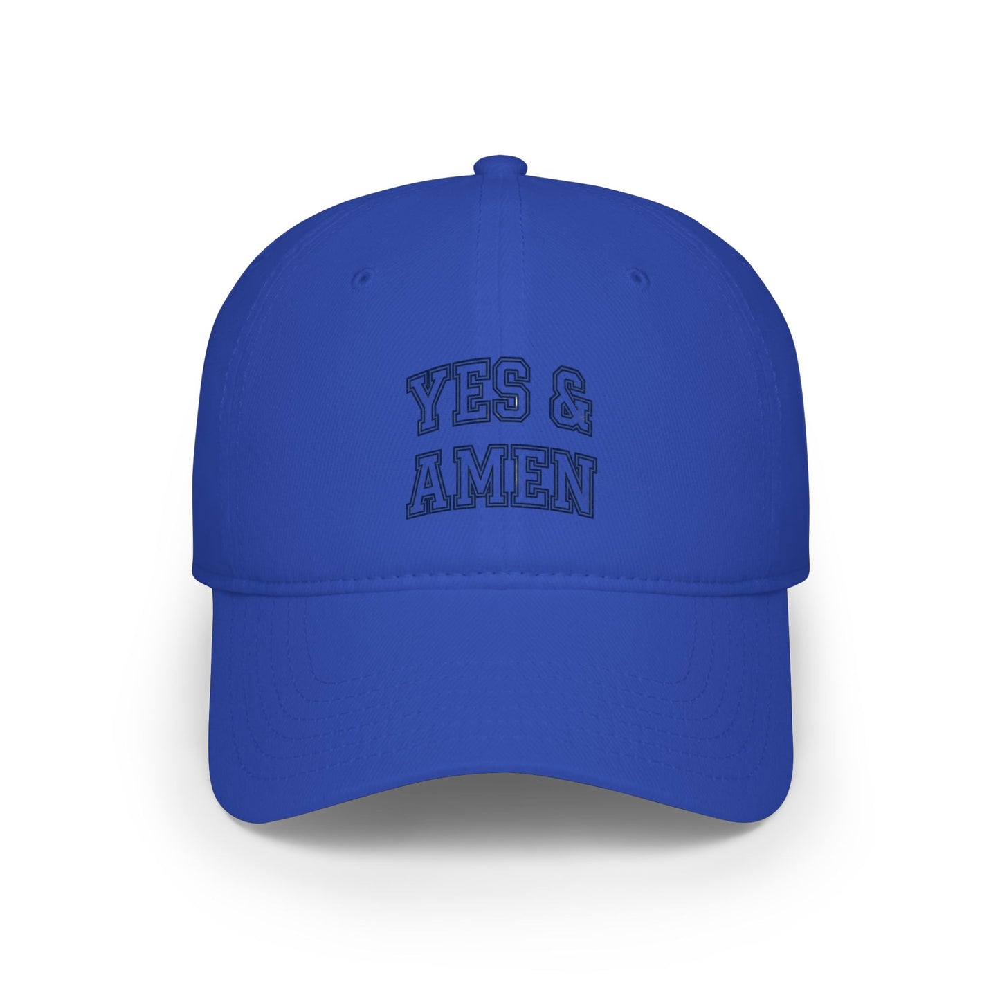 Yes & Amen Baseball Cap — Embroidered Faith Red Low Profile Hat