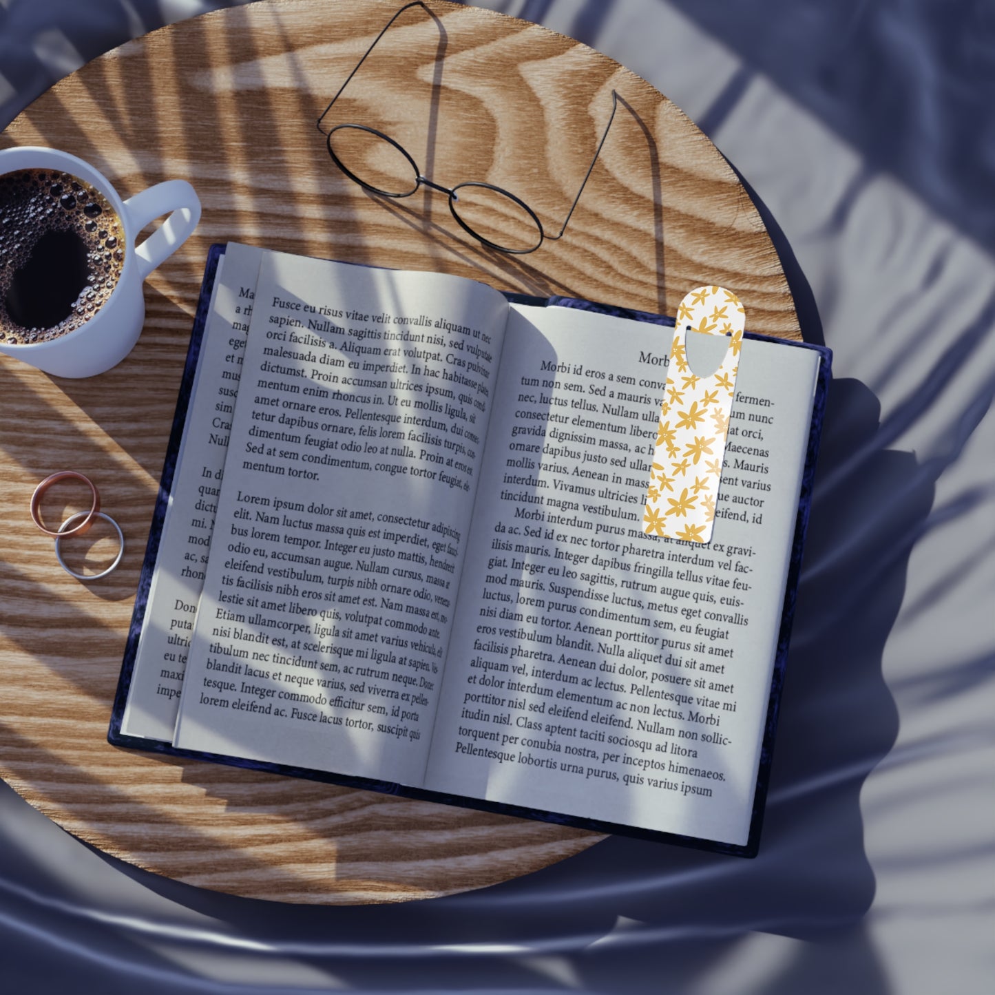 Yellow Daisy Floral Bookmark – Slim Metal Page Marker