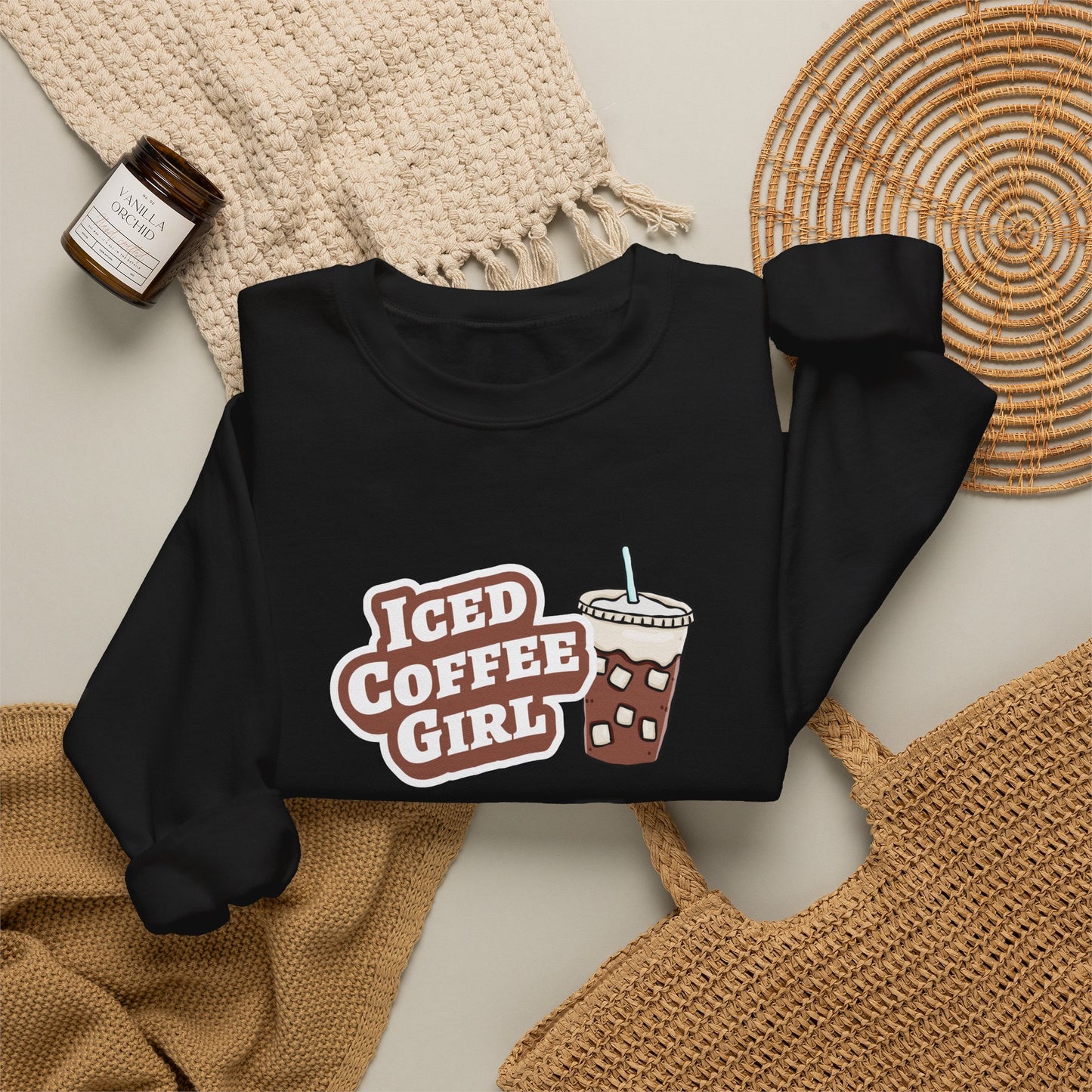 Iced Coffee Girl Crewneck Sweatshirt