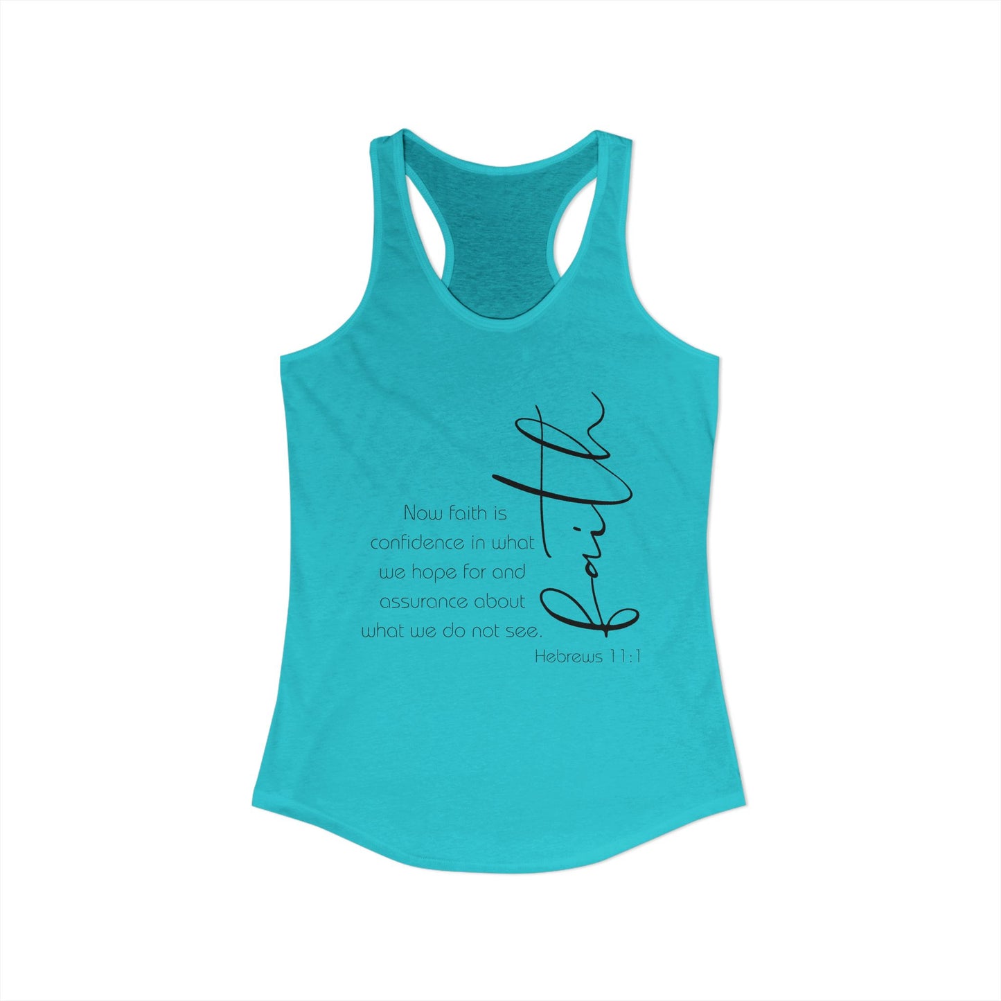 Hebrews 11:1 Faith Scripture Racerback Tank | Women's Inspirational Verse