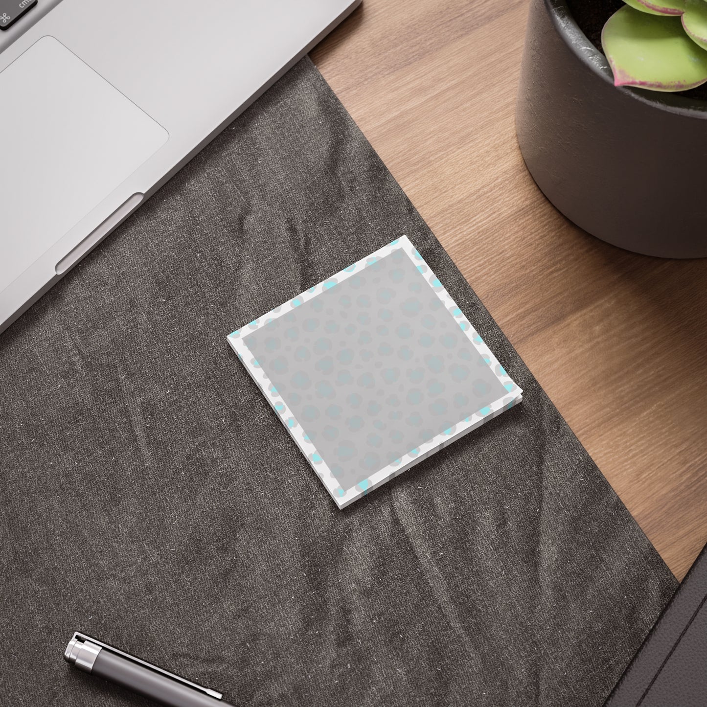 Aqua Leopard Print Post-it Note Pads – Cute Animal Print Sticky Notes