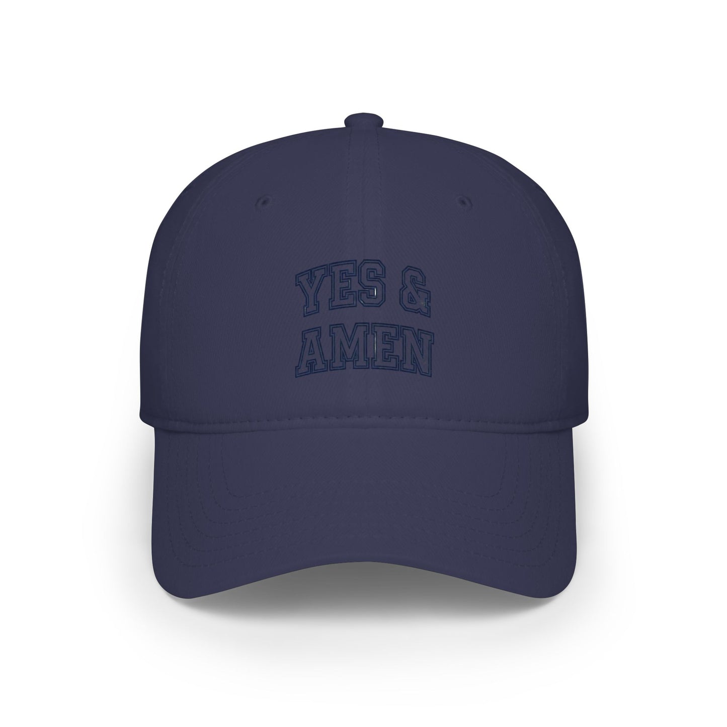 Yes & Amen Baseball Cap — Embroidered Faith Red Low Profile Hat