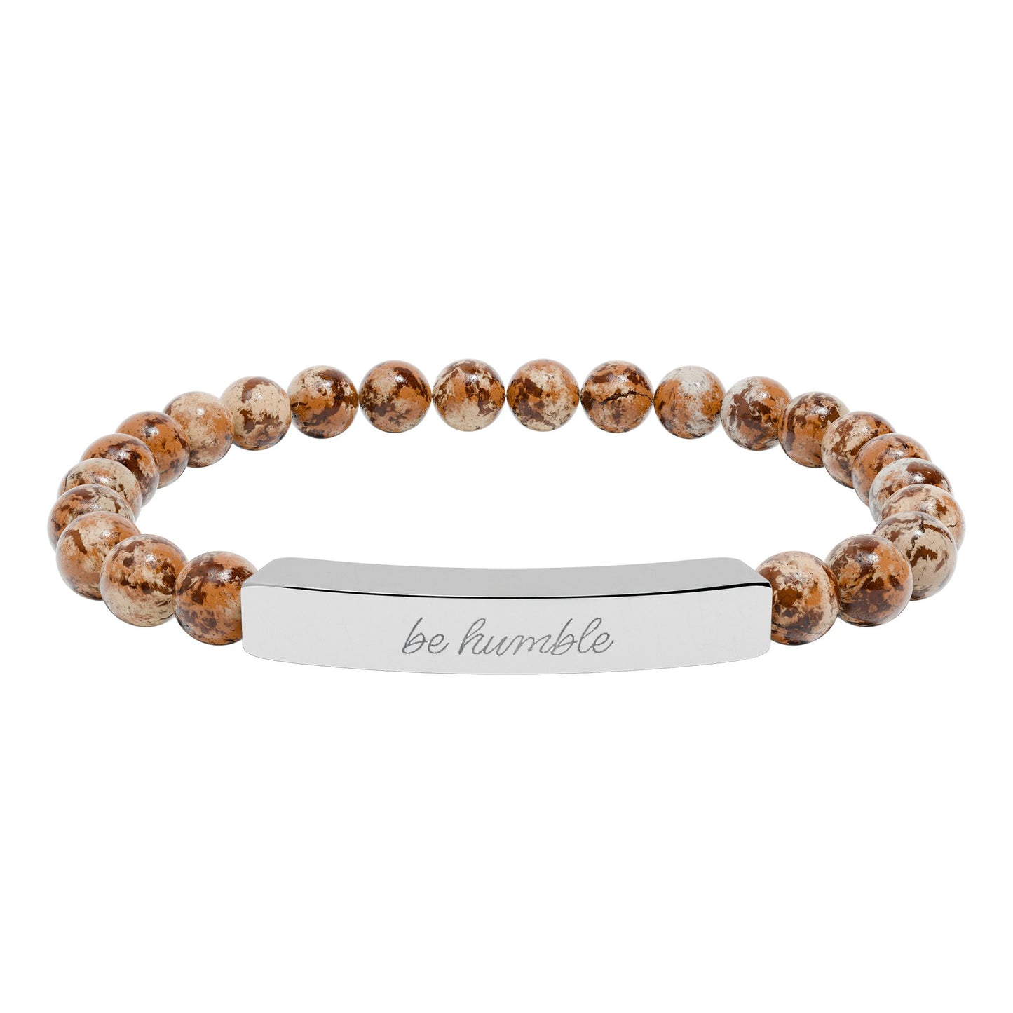 "Be Humble" Natural Stone Bead Bracelet — Stretch Bar Bracelet