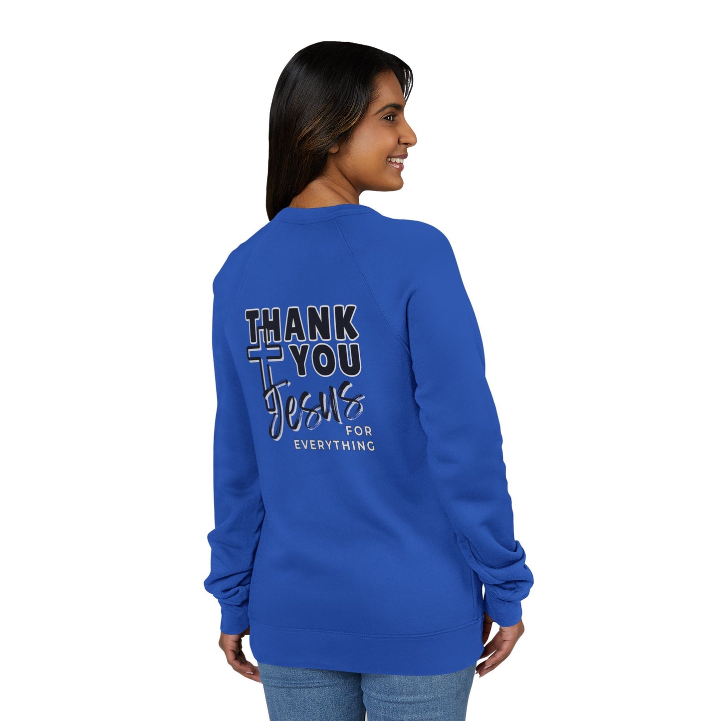 Cross Thank You Jesus Sweatshirt - Soft Bella-Canvas Faith Christian Crewneck