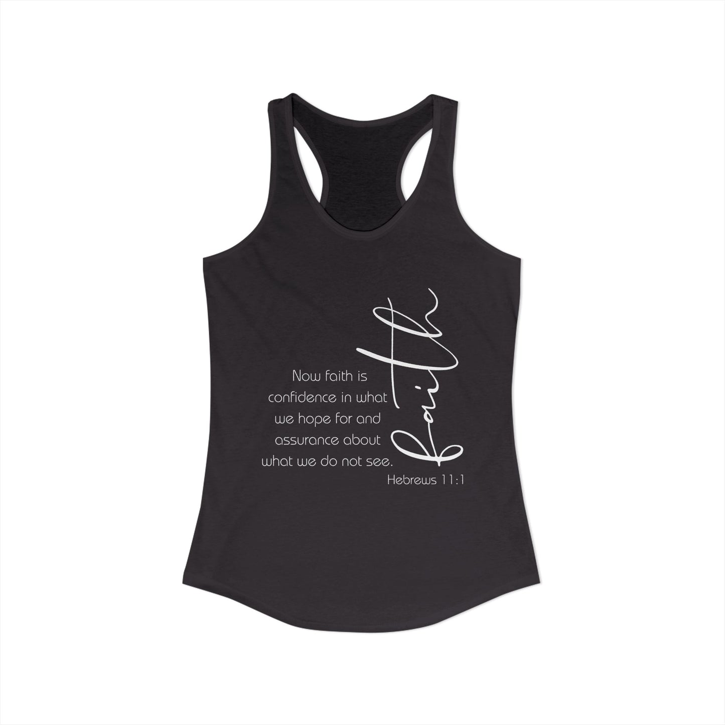 Hebrews 11:1 Faith Scripture Racerback Tank | Women's Inspirational Verse