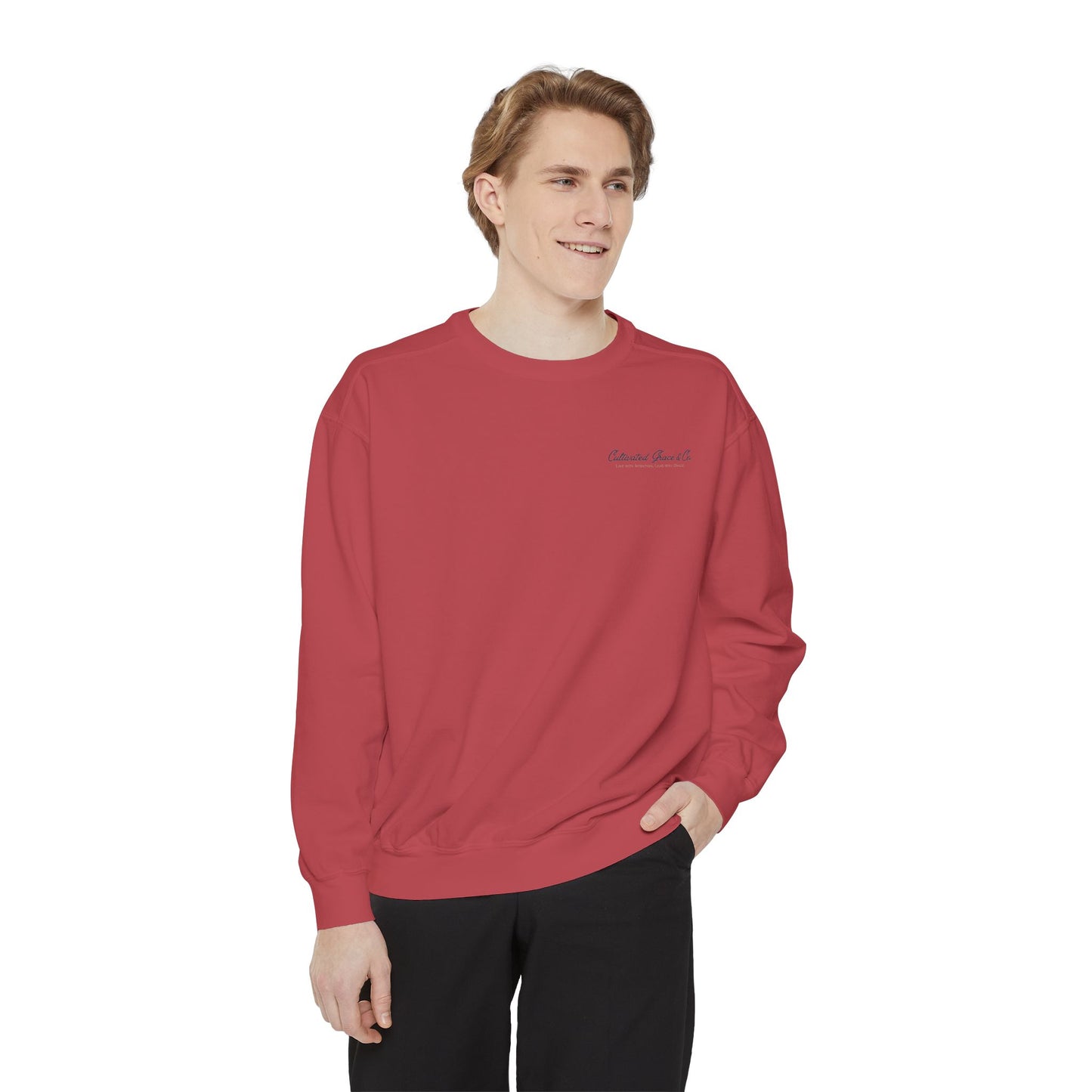 Script Cultivated Grace Co. Logo Sweatshirt — Comfort Colors Garment-Dyed Crewneck