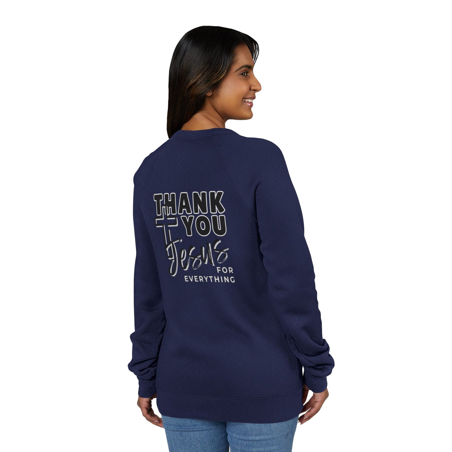 Cross Thank You Jesus Sweatshirt - Soft Bella-Canvas Faith Christian Crewneck