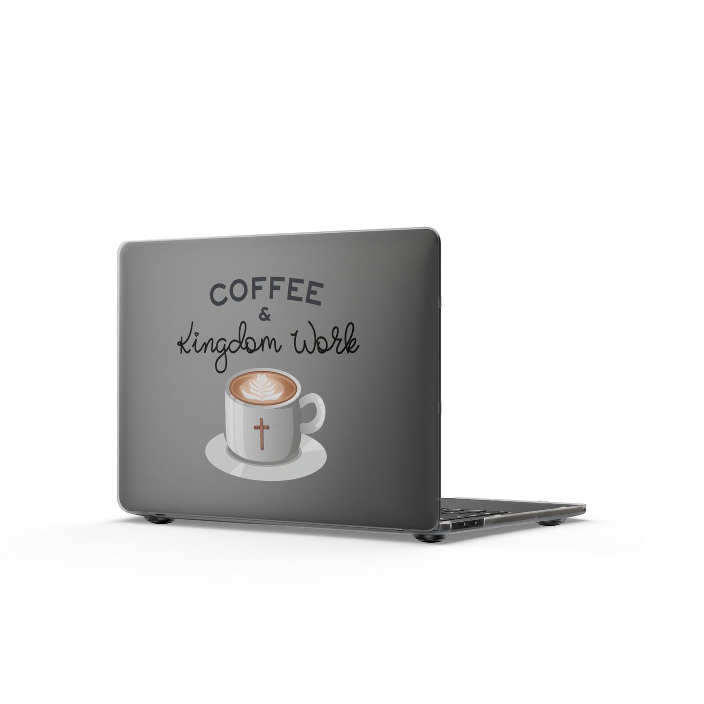 Matte MacBook Case — “Coffee & Kingdom Work” Christian Laptop Skin