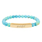 "Grateful" Natural Stone Bead Bracelet — Stretch Bar Bracelet