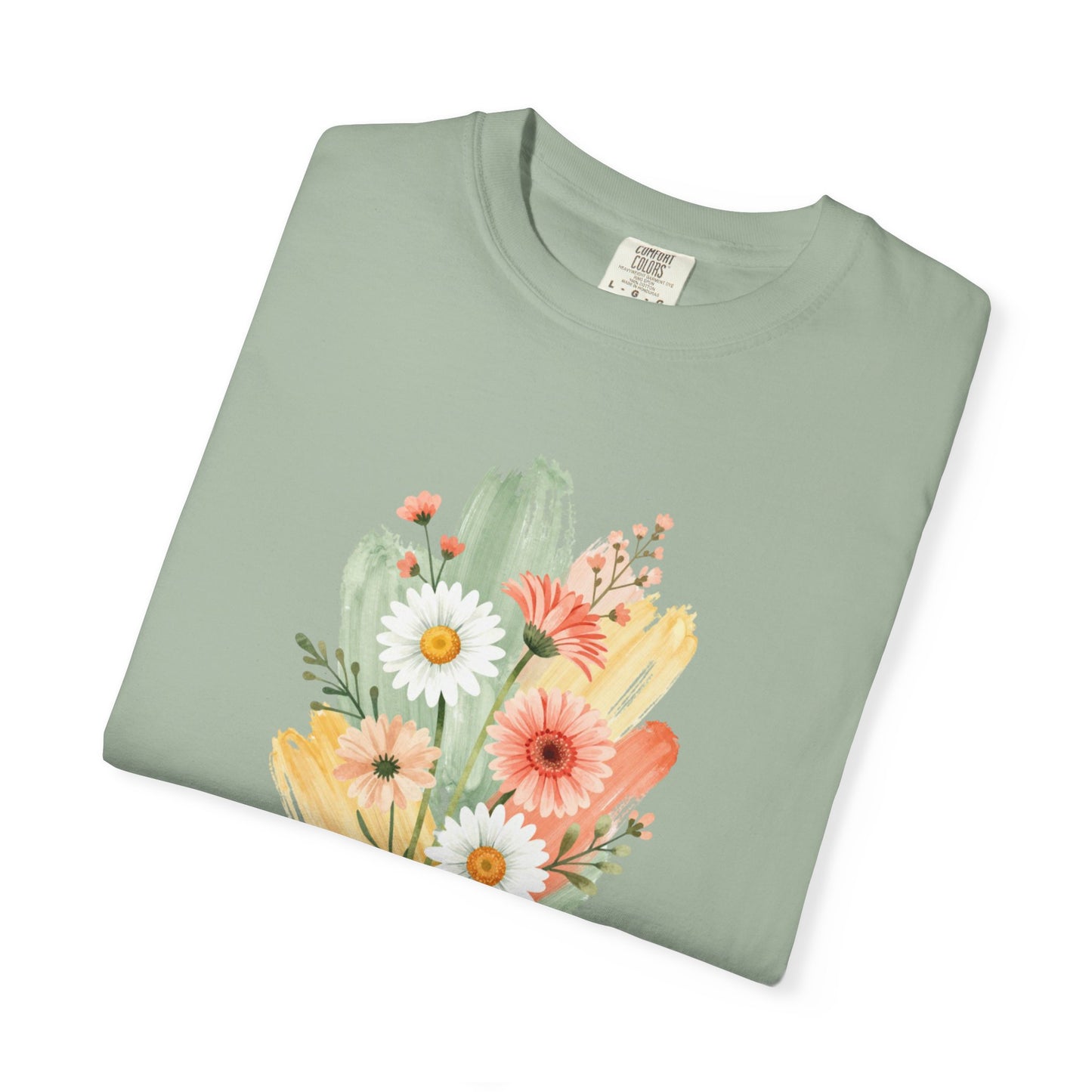 Watercolor Flowers Graphic Garment-Dyed T-shirt