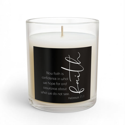 Black Hebrews 11:1 Faith Quote Glass Candle | 11oz
