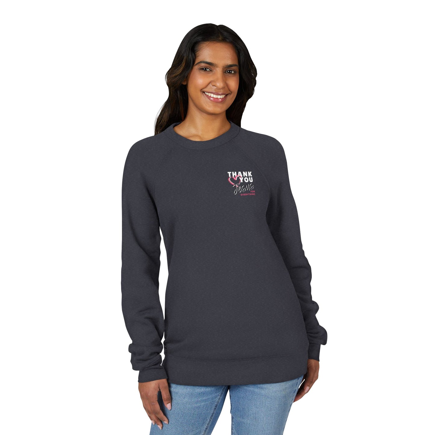 Heart Thank You Jesus Sweatshirt - Cozy Soft Bella-Canvas Faith Christian Crewneck