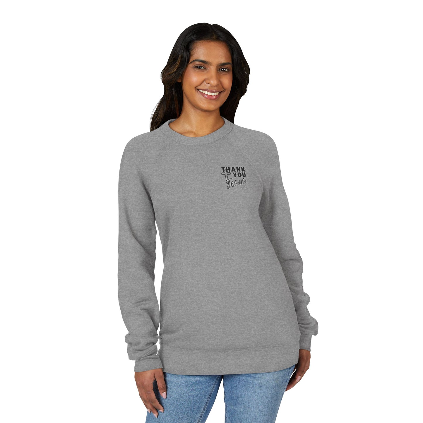 Cross Thank You Jesus Sweatshirt - Soft Bella-Canvas Faith Christian Crewneck