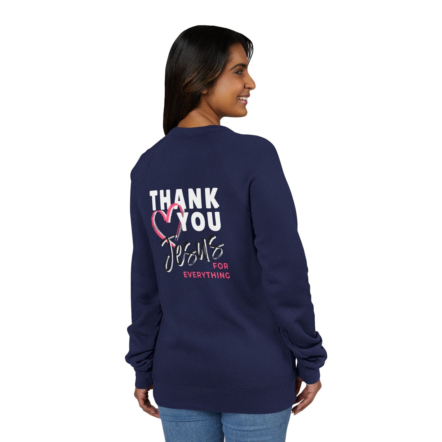 Heart Thank You Jesus Sweatshirt - Cozy Soft Bella-Canvas Faith Christian Crewneck