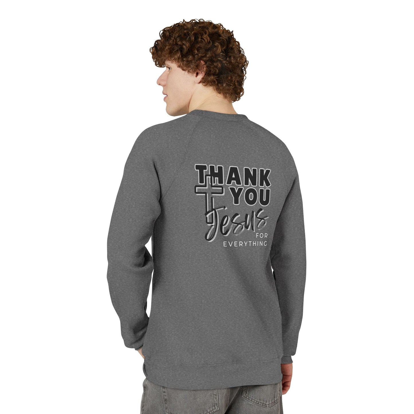 Cross Thank You Jesus Sweatshirt - Soft Bella-Canvas Faith Christian Crewneck