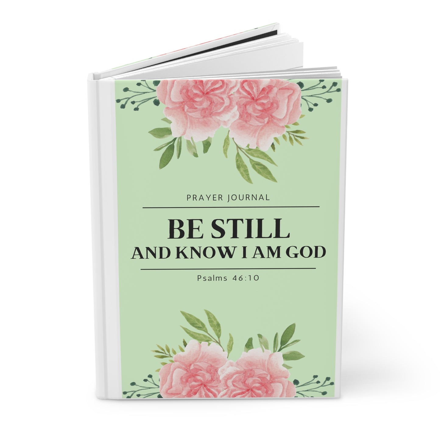 Be Still Prayer & Faith Journal Notebook | Light Green & White Hardcover Journal